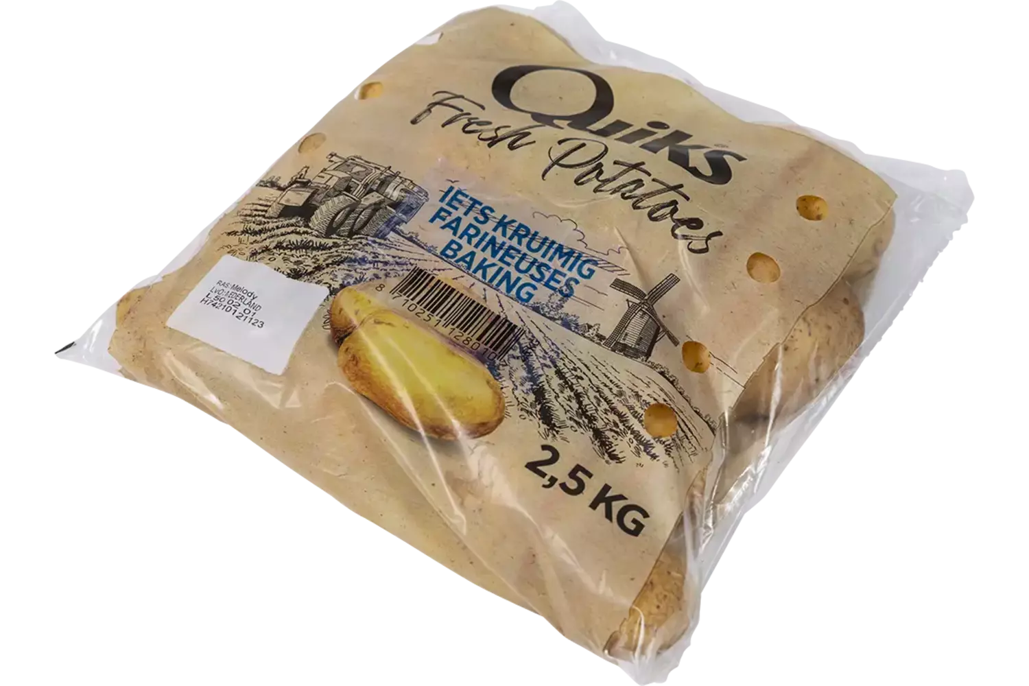 Tafelaardappel iets kruimig 2,5kg kist 8 stuks